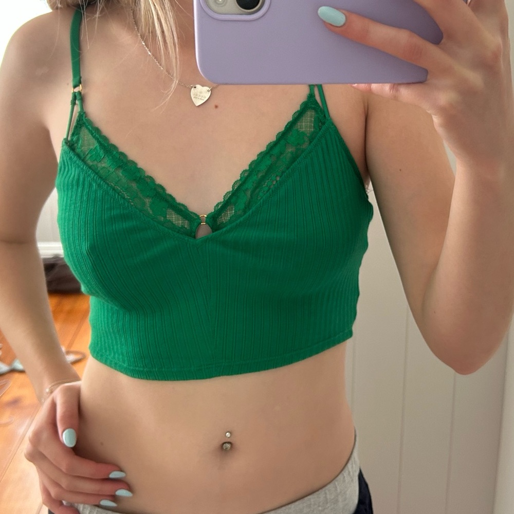 aerie green crop top - Picture 1 of 1